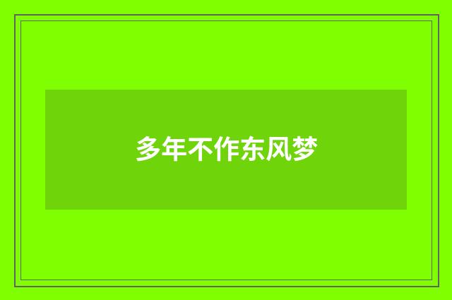 多年不作东风梦