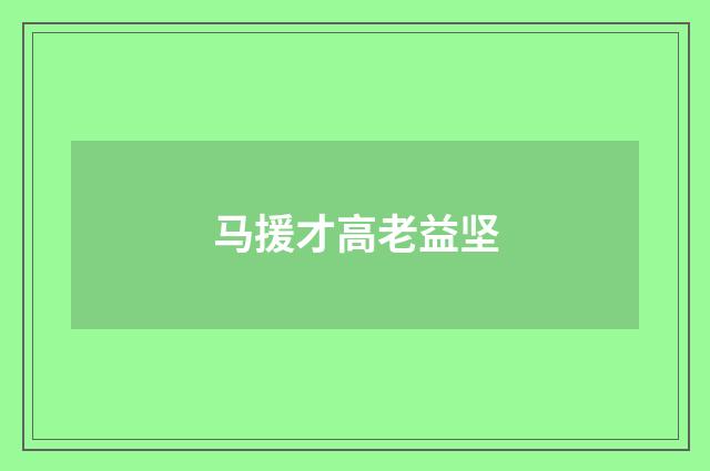 马援才高老益坚