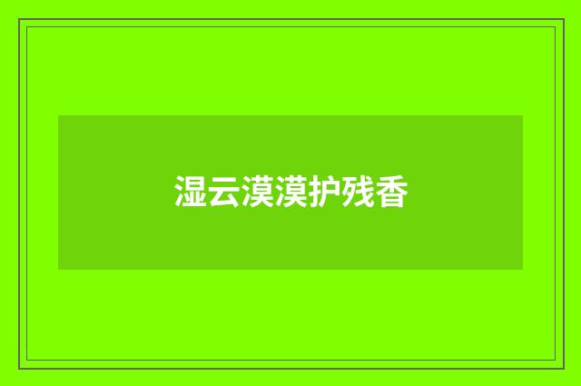湿云漠漠护残香