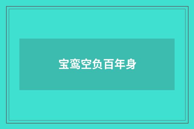 宝鸾空负百年身