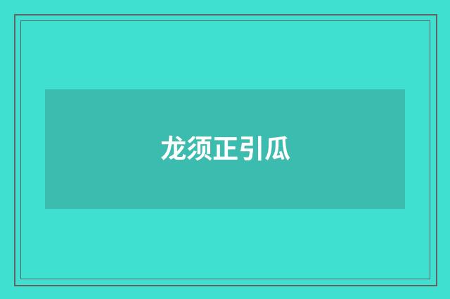 龙须正引瓜