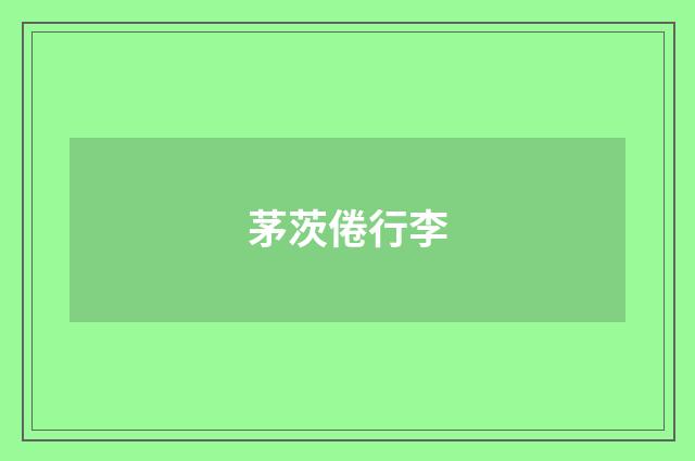 茅茨倦行李