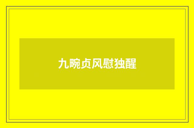 九畹贞风慰独醒