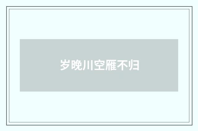 岁晚川空雁不归