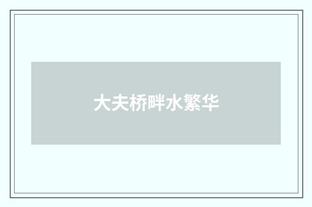 大夫桥畔水繁华