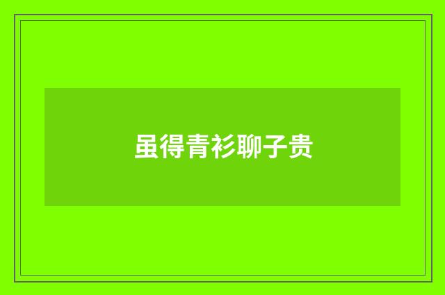 虽得青衫聊子贵