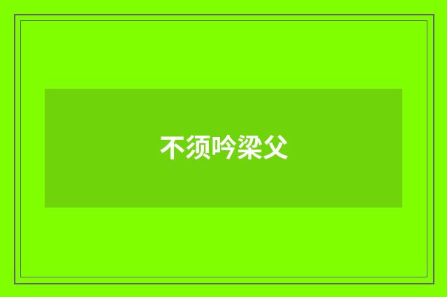 不须吟梁父