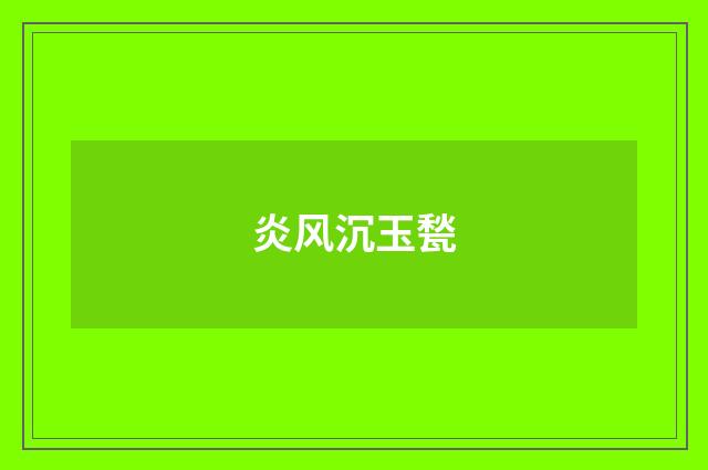 炎风沉玉甃