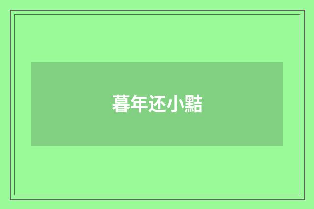 暮年还小黠