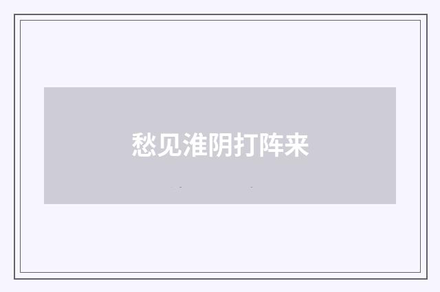 愁见淮阴打阵来