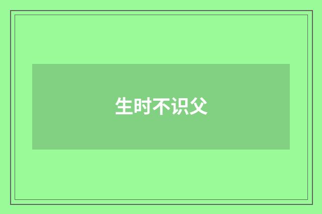 生时不识父