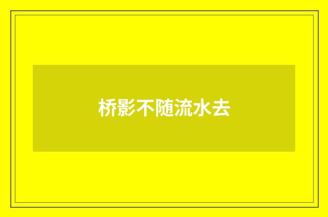 桥影不随流水去