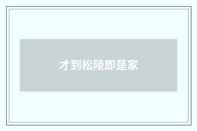 才到松陵即是家