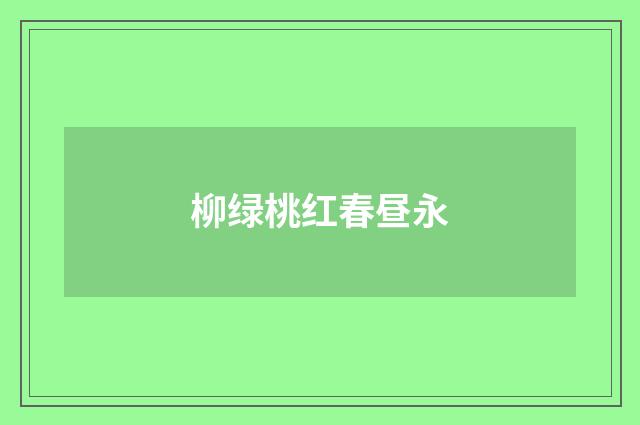 柳绿桃红春昼永