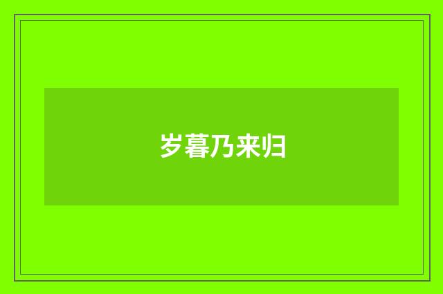 岁暮乃来归