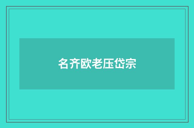 名齐欧老压岱宗