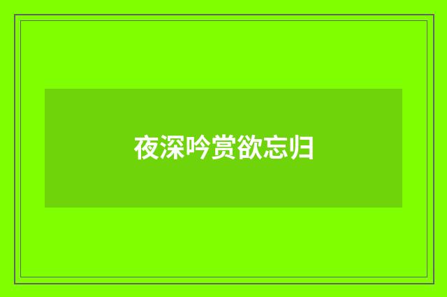 夜深吟赏欲忘归