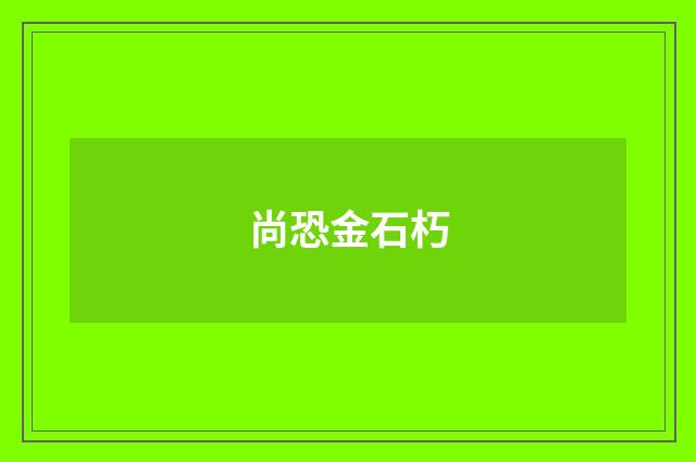尚恐金石朽
