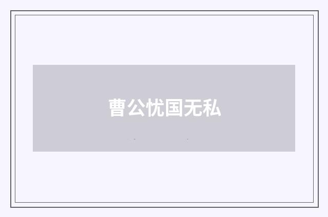 曹公忧国无私