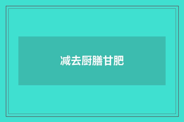 减去厨膳甘肥