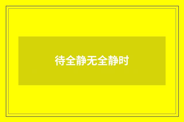 待全静无全静时