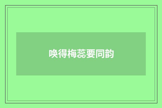 唤得梅蕊要同韵