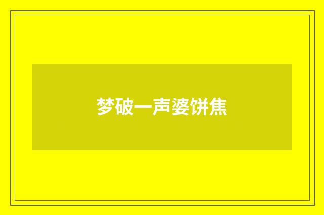梦破一声婆饼焦