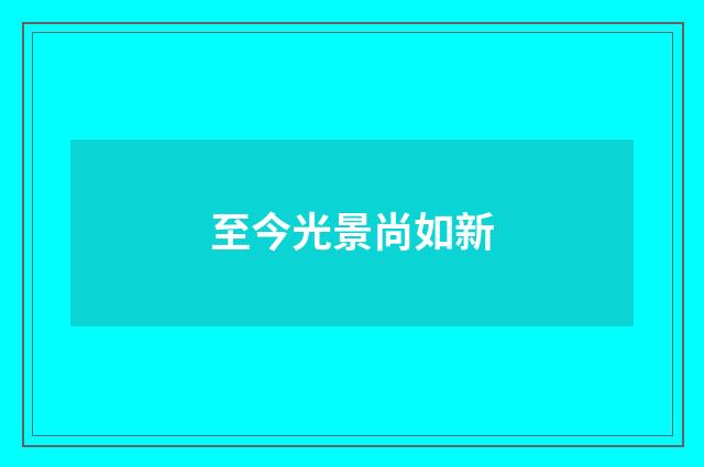 至今光景尚如新
