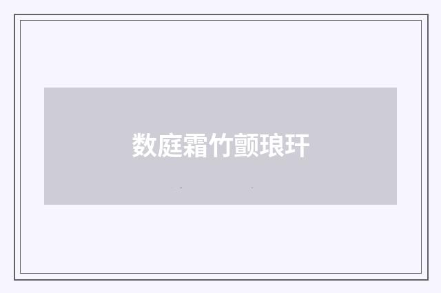 数庭霜竹颤琅玕