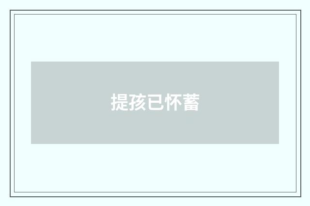 提孩已怀蓄