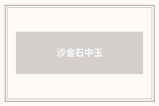 沙金石中玉