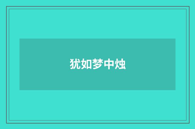 犹如梦中烛