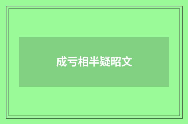 成亏相半疑昭文