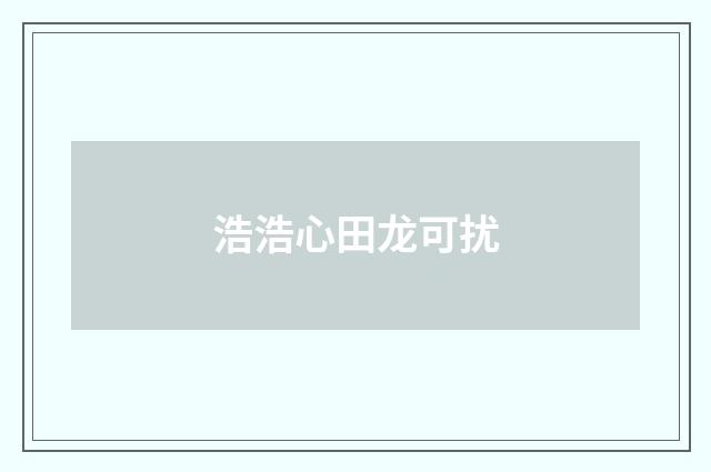 浩浩心田龙可扰