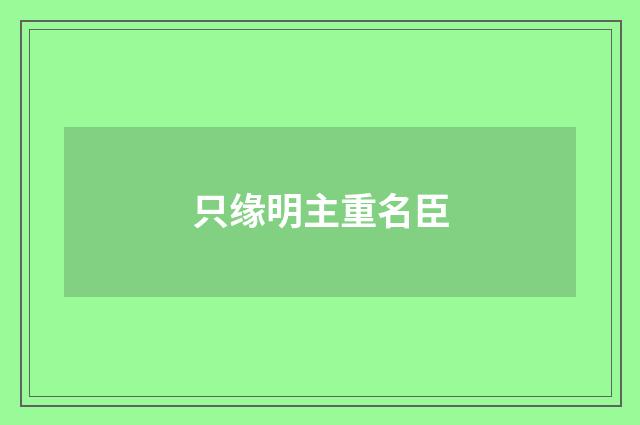 只缘明主重名臣