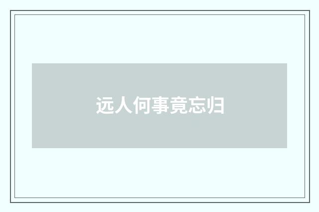 远人何事竟忘归