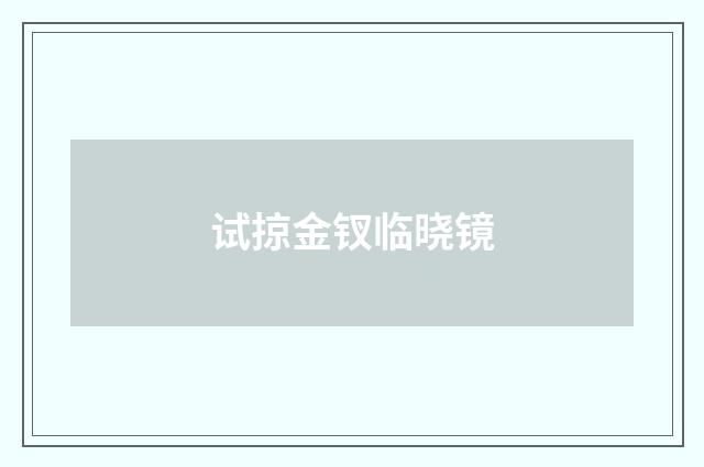 试掠金钗临晓镜