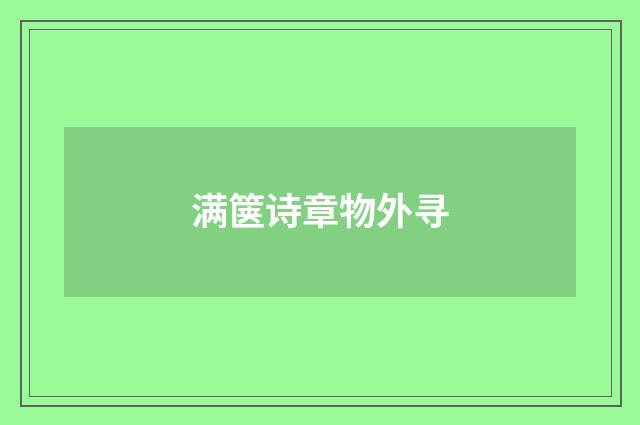 满箧诗章物外寻