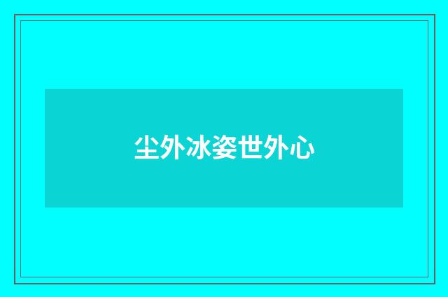 尘外冰姿世外心
