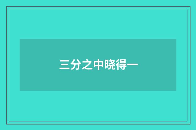 三分之中晓得一