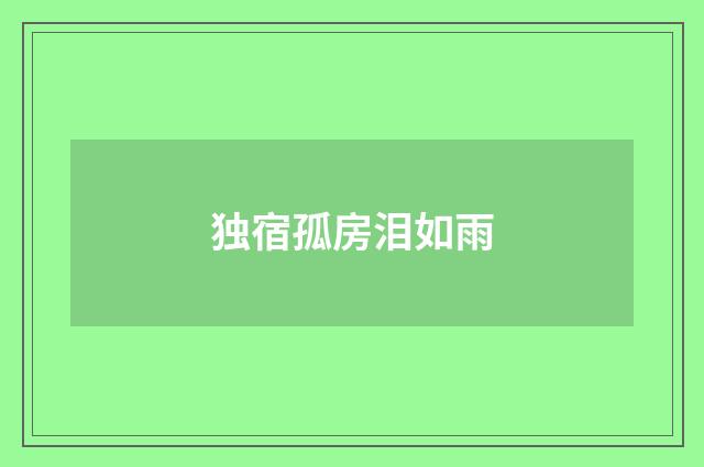 独宿孤房泪如雨