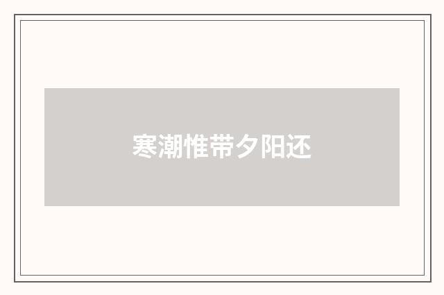 寒潮惟带夕阳还