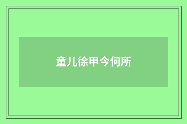 童儿徐甲今何所