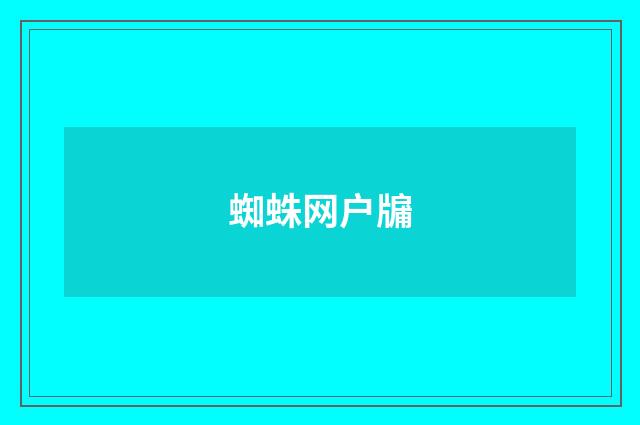 蜘蛛网户牖
