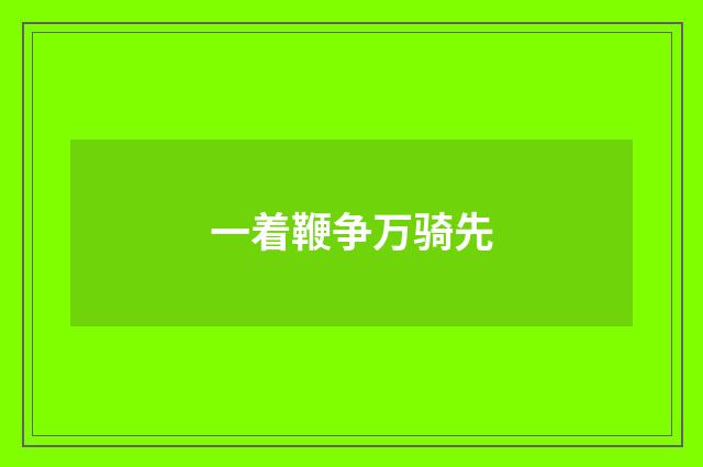 一着鞭争万骑先