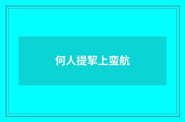 何人提挈上蛮航