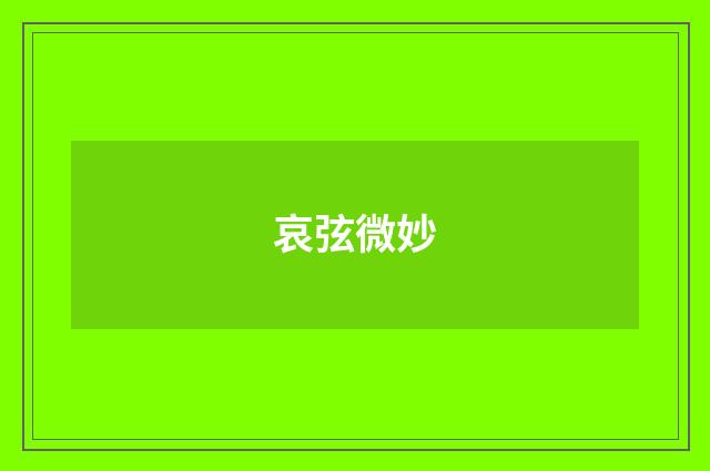 哀弦微妙