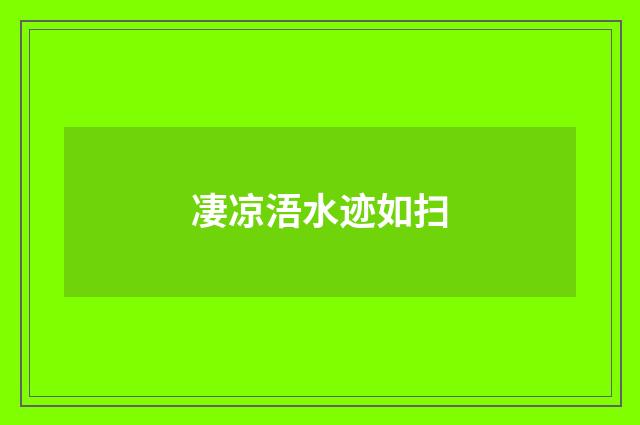 凄凉浯水迹如扫