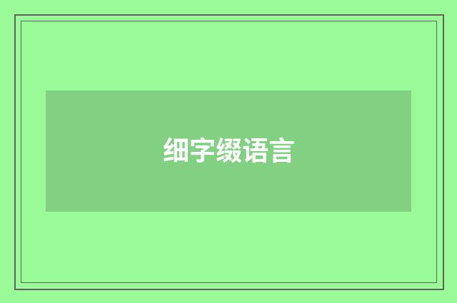 细字缀语言