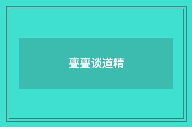 亹亹谈道精
